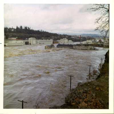 1964 Flood - Willamette Falls - Upper Mill Area - Oregon City, Oregon