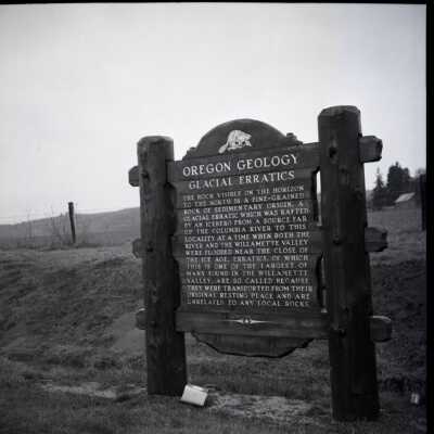 Oregon Geology, Glacial Erratics Marker.