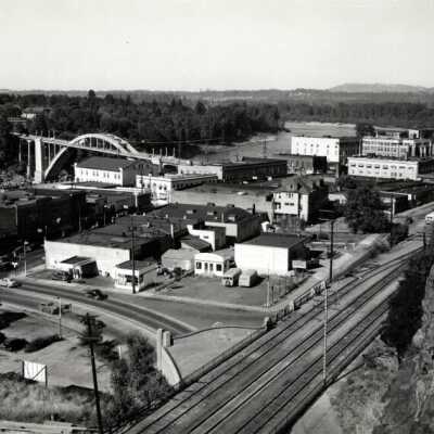 Oregon City from Bluff , 1930s: Copyright: None; Origsize: 4" x 6"; Origformat: Print-Photographic