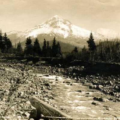 Mt. Hood and Sandy River: Copyright: Clackamas County Historical Society; Origsize: 3x6; Origformat: Print-Photographic