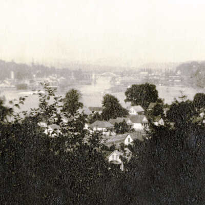 Oregon City 1926 - View from Canemah Bluff toward Oregon City