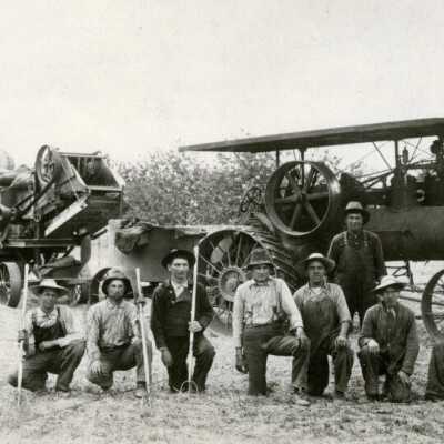 Threshers at the George Scramlin Place, 1913.: Origformat: Print-Photographic