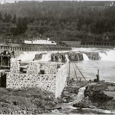 1890 Flood - Crown Zellerbach Steam Shed Rebuilding - Willamette Falls
