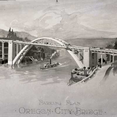 Rendering of Proposed Arch Bridge between OregonCity and West Linn