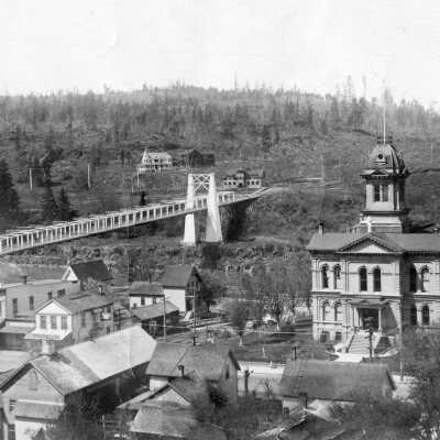 Oregon City and the Arch Bridge as Seen from Bluff at 8th Street - 1894