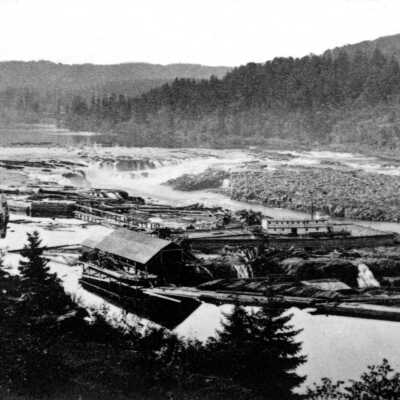 Willamette Falls and Paper Mills, 1866.: Copyright: Clackamas County Historical Society; Origsize: 2x4; Origformat: Print-Photographic