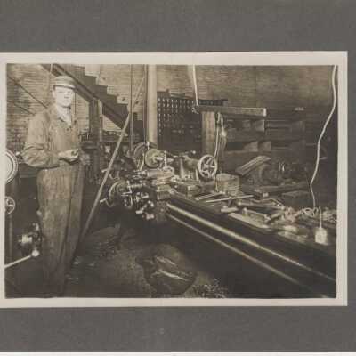 Machine Shop with Metal Lathe