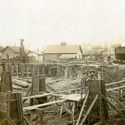 Construction of Early Oregon City Post Office.