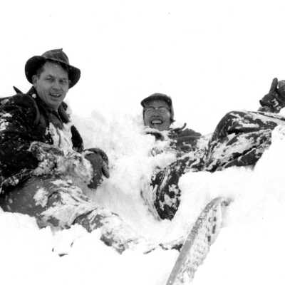 Jessie Lamp and Friends Snow Shoeing. (B): Copyright: None; Origsize: 3" x 5"; Origformat: Print-Photographic
