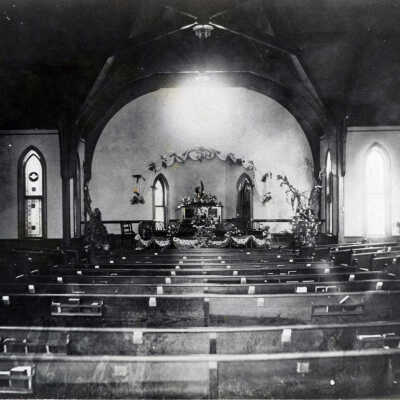 Oregon City M.E. Church Interior. 1902: Copyright: None; Origsize: 8" x 10"; Origformat: Print-Photographic