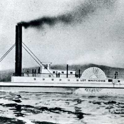 Steamboat "Lot Whitcomb" - 1850s - Drawing - Sidewheeler