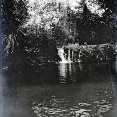 Nate Creek Falls into Milk Creek., 1915-1935: Origformat: Negative