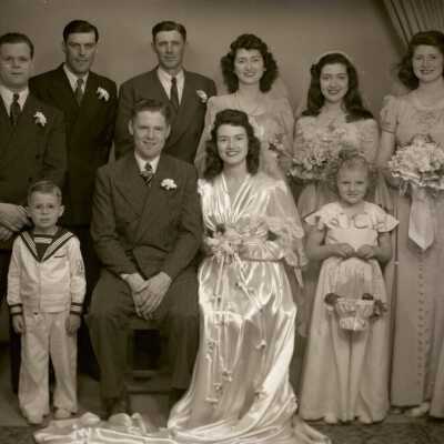 Marilyn Schultz and Walter Krause wedding Mt Angle, Or: Copyright: None; Origsize: 9.75X5.5; Origformat: Negative