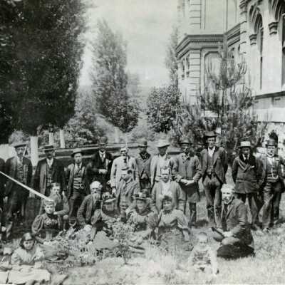 Clackamas County Courthouse Staff. 1896: Copyright: None; Origsize: 5" x 7"; Origformat: Print-Photographic
