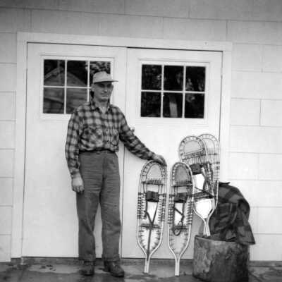 Joe Miksch with his Aluminum Snowshoes.