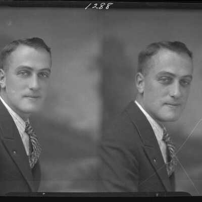 Photograph of a man for V Yoner - Negative # 1288 - December 1929