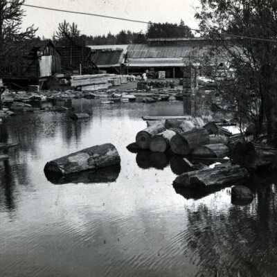 Milwaukie Shingle Mill Waterfront. 1964: Copyright: None; Origsize: 6" x  8"; Origformat: Print-Photographic