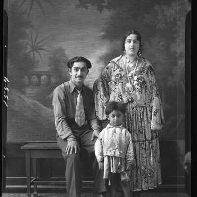 Photograph of a family for Nick Geicko - March 1930 - Negative