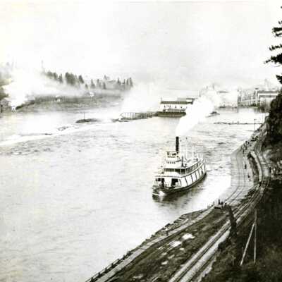 Canemah 1901 - Boardwalk to Oregon City and Boat Basin.