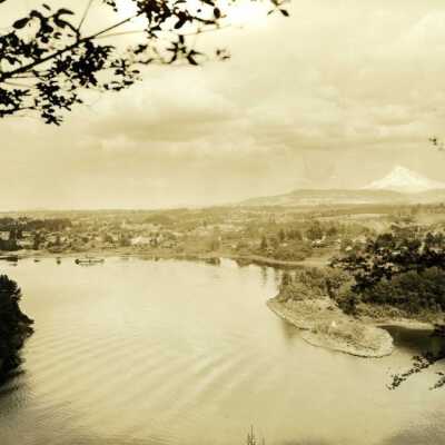 Mt. Hood and Willamette River