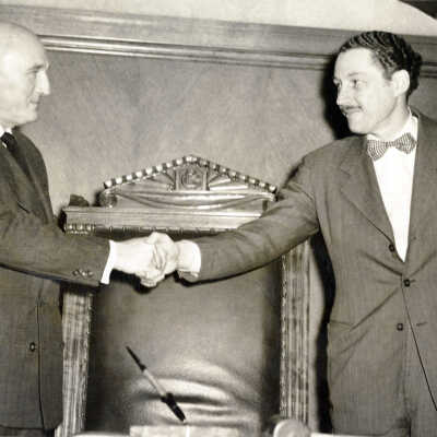 Judges Earl C. Latourette and Ralph Holman.
