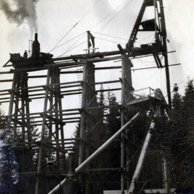 The Last Bent of Oregon City Electric Railroad Bridge at Wilsonville.