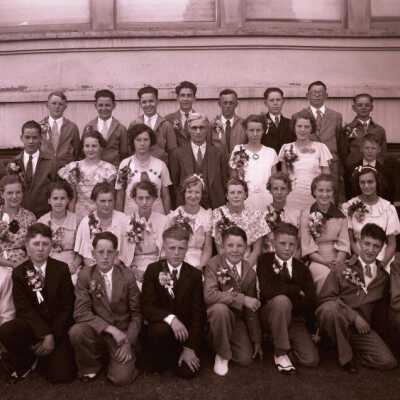 Group Photograph of unknown Group - possible graduation - no Date or place