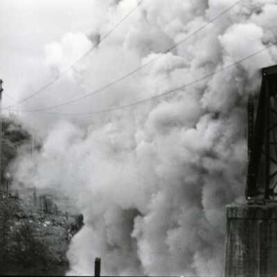 Demolition of Old Railroad Bridge on Willamette River at Wilsonville.