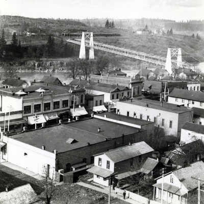 Oregon City 1900 ca - Viewed from the Bluff - Main between 5th and 7th Streets
