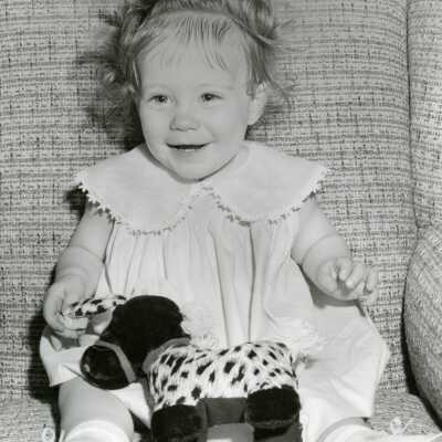 Little Girl with Stuffed Toy.