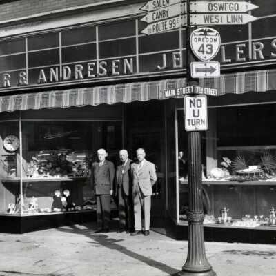 Burmeister and Andresen Jewelers, 1948.: Origsize: 6" x 8"; Origformat: Print-Photographic