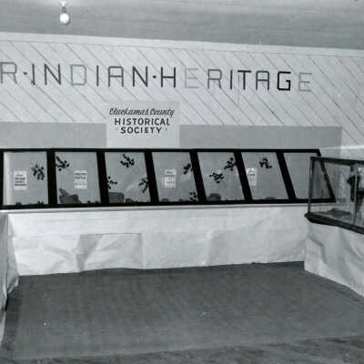 CCHS Canby Fair Booth, "Our Indian Heritage," 1957.