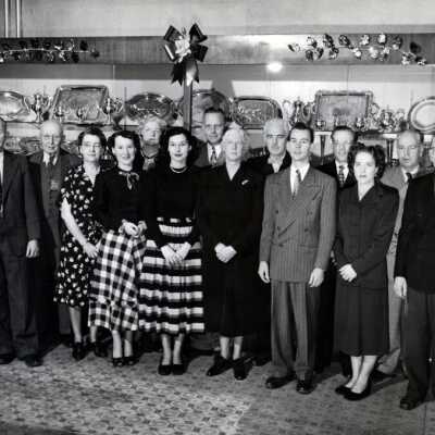 Burmeister Andresen Jewelry Store with employees,1946.: Copyright: None; Origsize: 5"x7"; Origformat: Print-Photographic