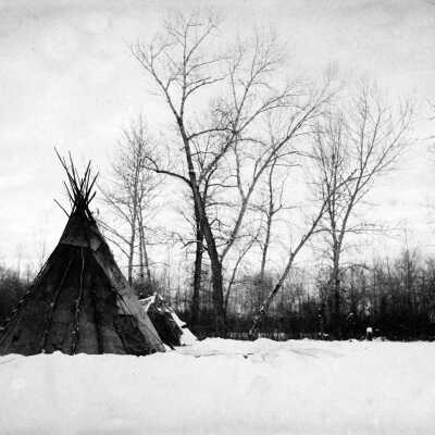 Teepees, Winter on the Umatilla Reservation. July 17, 1902.