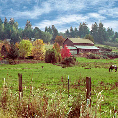 Looking SE at Deardorff Barn.