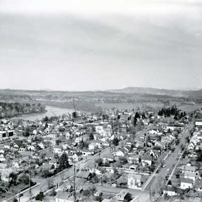 Oregon City from Falls View-Promontory. (Two Views)