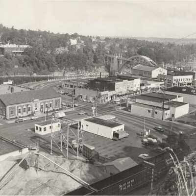 Oregon City, Oregon South end of Town with West Linn Oregon Inn across the river - No Date