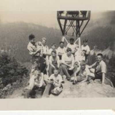 Group of Men on Cliff