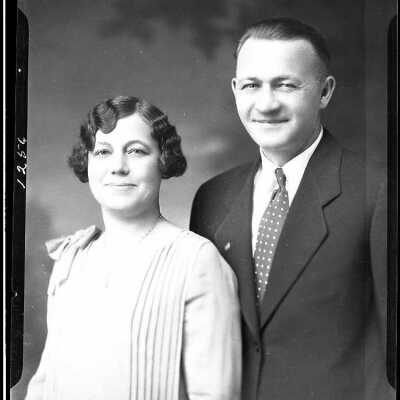 Photograph of a Man and Woman for Mrs. Stumrud - November 1929 - Negative