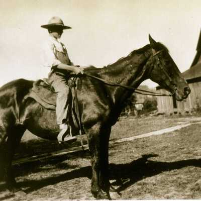 Ernest Roethe on a Horse.