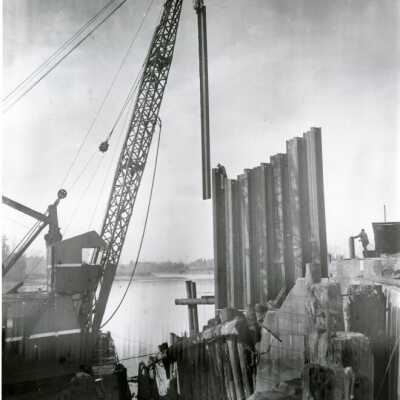 Rebuilding of Willamette Locks, #2, 1960.: Origformat: Print-Photographic