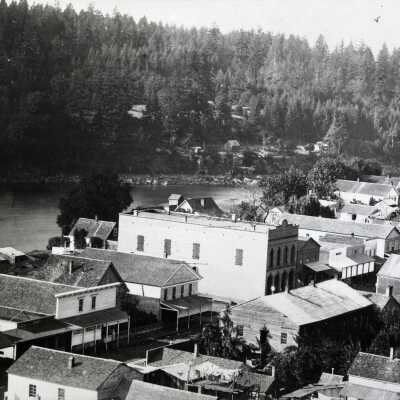 Oregon City Looking West from the Bluff.