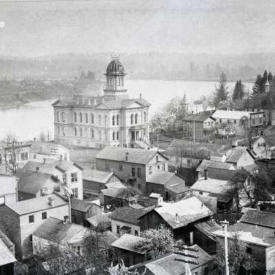 Oregon City 1889 - from the Bluff at 7th Street