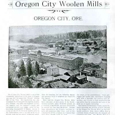 Oregon City Woolen Mills, Willamette Falls, and West Linn mills.