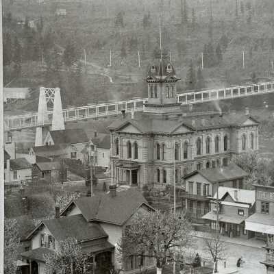 Oregon City Court House 1892 - From Bluff at 9th Street