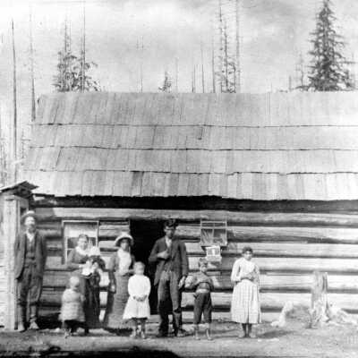 Summit House (original), Mt. Hood, Siever's Family, ca. 1888