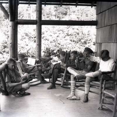 Lodge Porch of Boy Scout Camp Merriwether, Oregon - Negative