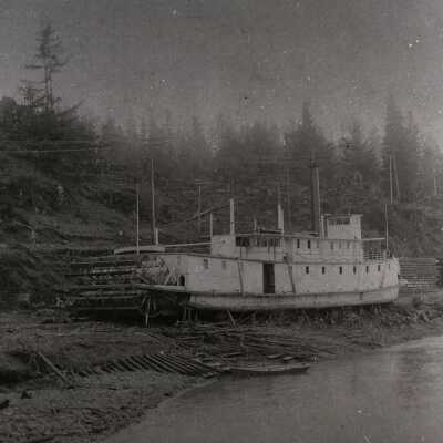 1890 Flood - Steamboat "Three Sisters" - High and Dry after a Flood.