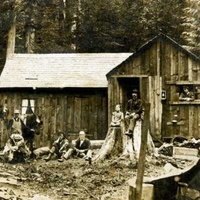 Henrici Shingle Mill Shack, Beavercreek, 1905.: Copyright: None; Origsize: 3"x5"; Origformat: Print-Photographic