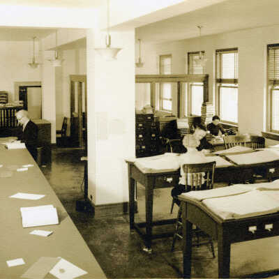 Oregon City 1936 - Clackamas County Court House Interior - Tax Office